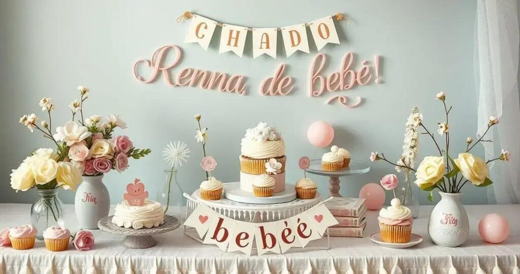 decoração chá de bebê